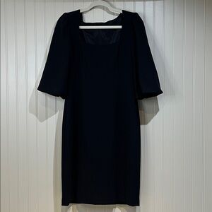 David Meister Square Neck Puff sleeves Black Dress Size 6